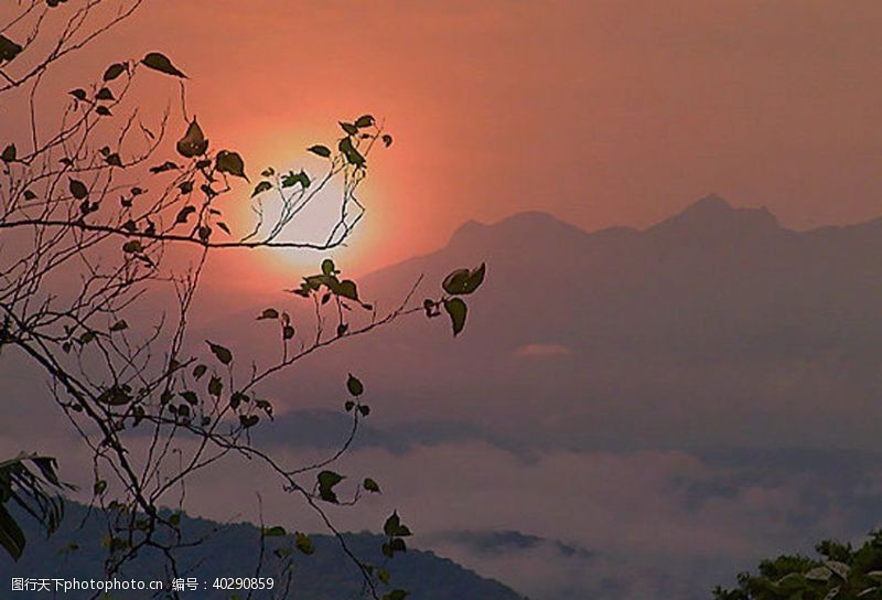 观光素材晚霞夕阳图片