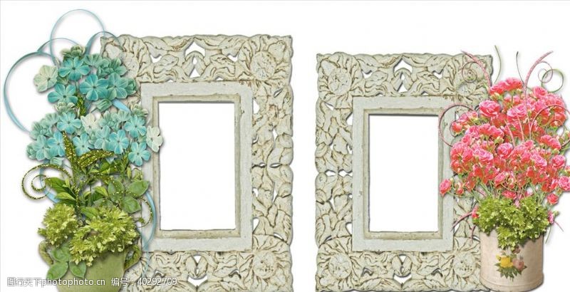 边框免抠素材植物装饰相框png图片