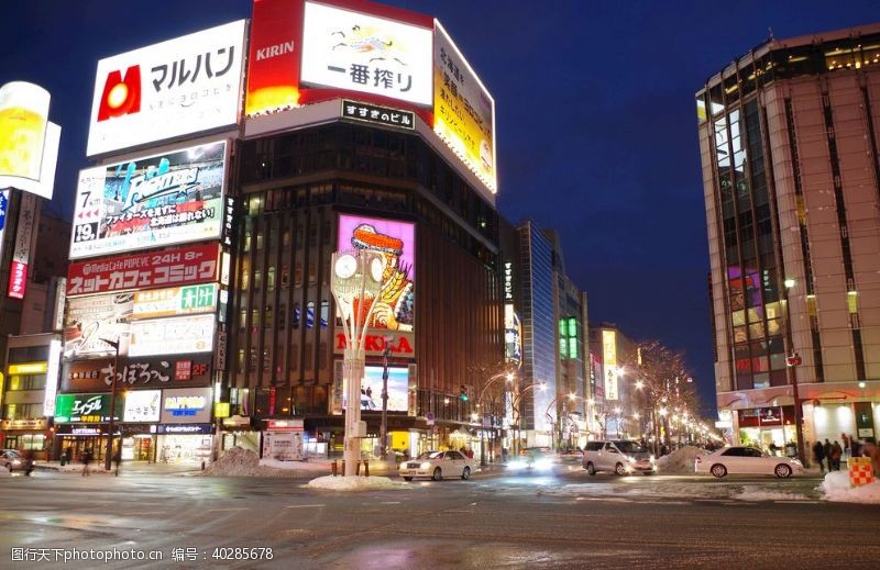日本建筑城市夜景图片