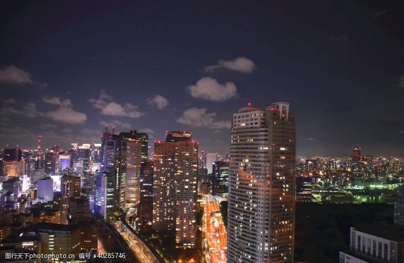 日本建筑城市夜景图片