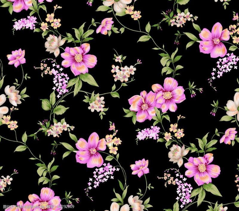 数码印花花卉图片