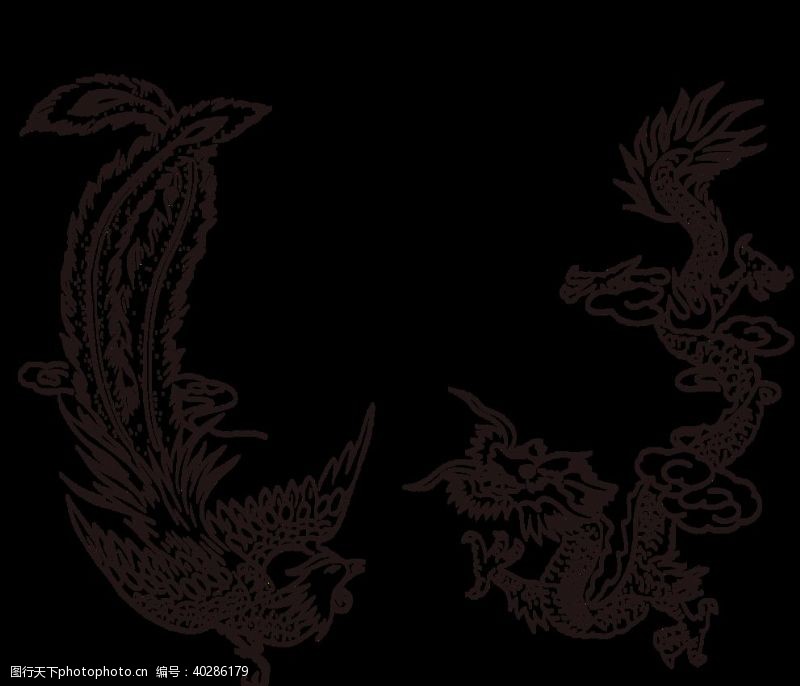 传统文化插画中国风金色龙元素图片