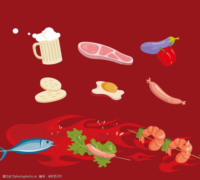 ai食物插画素材图片